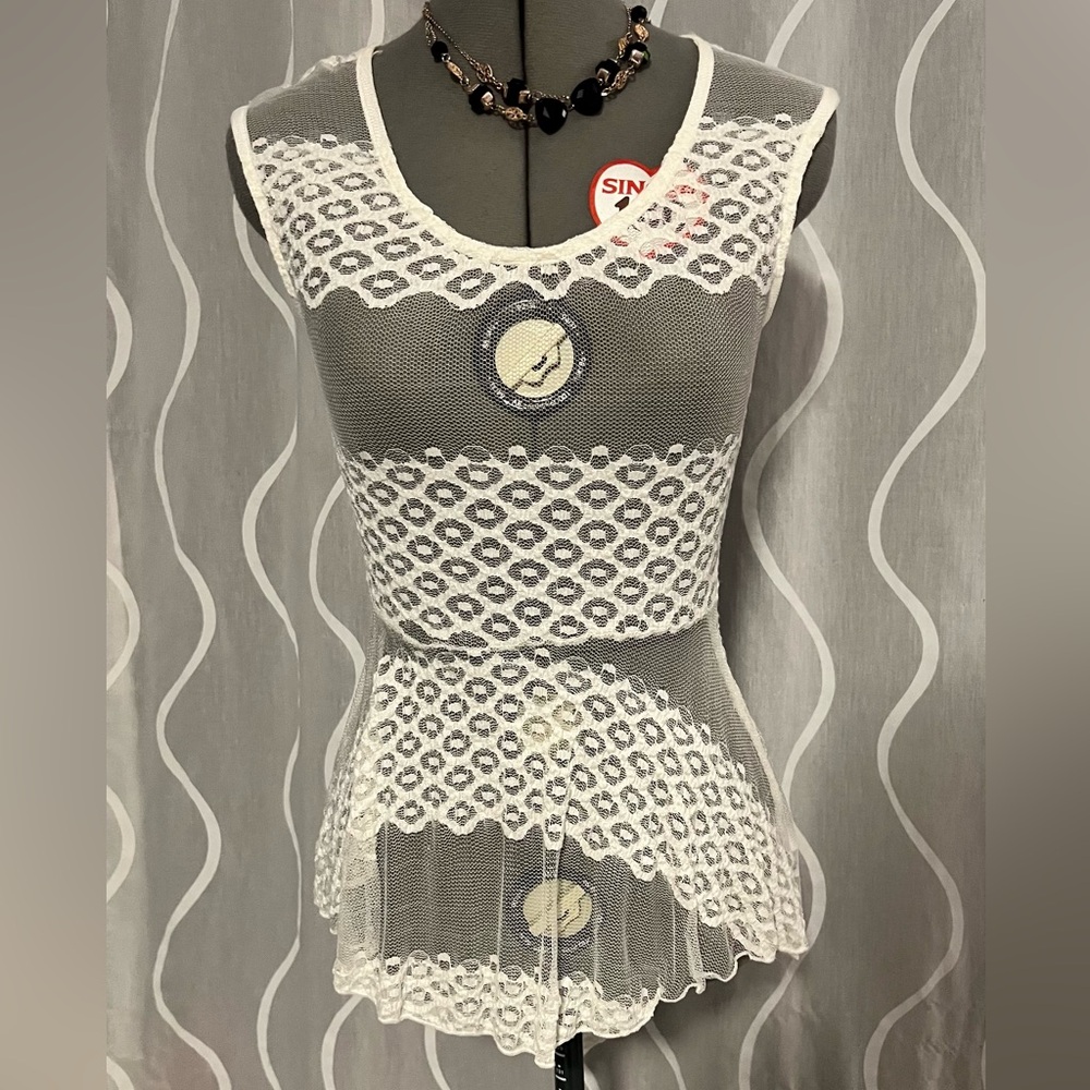 White Lace Blouse / Tunic for Layering